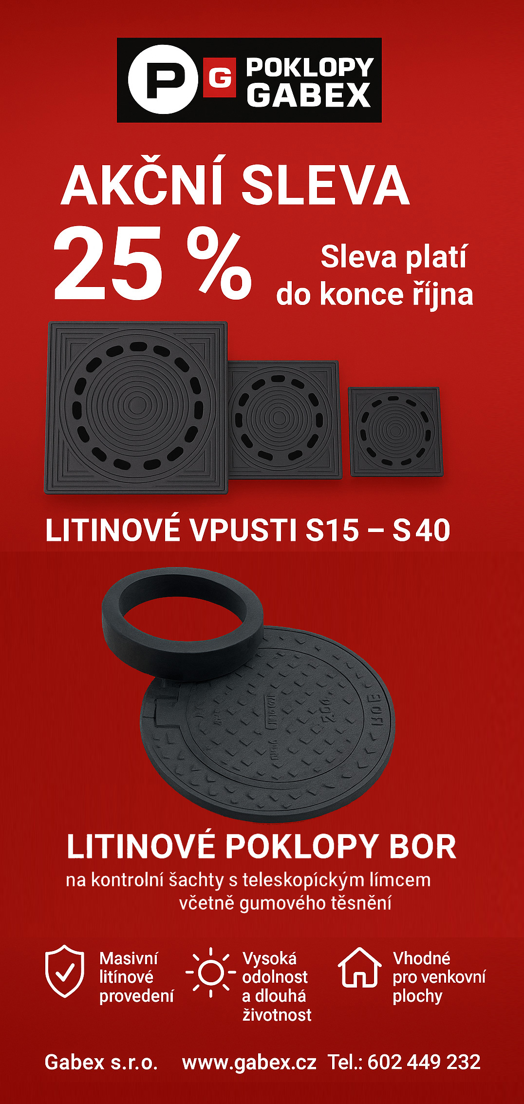Sleva 25% na litinové vpusti